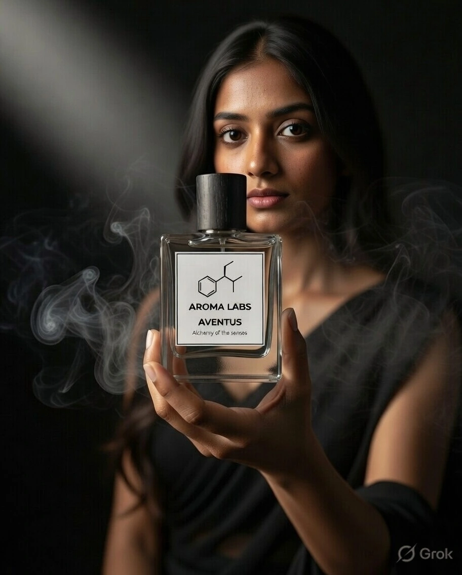 Perfume bottle with flowers